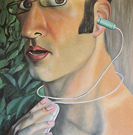 man with a mouse earing